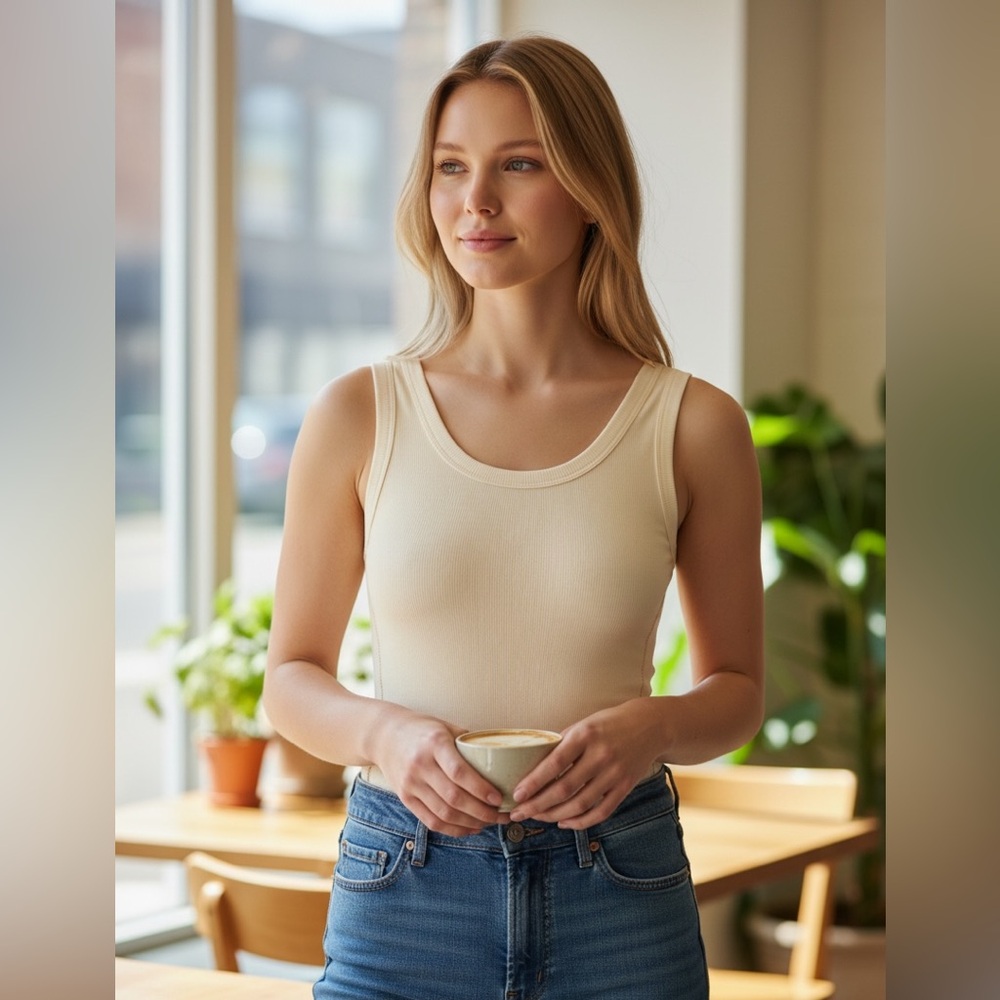 White Birch Cream Sleeveless Shapewear Bodysuit